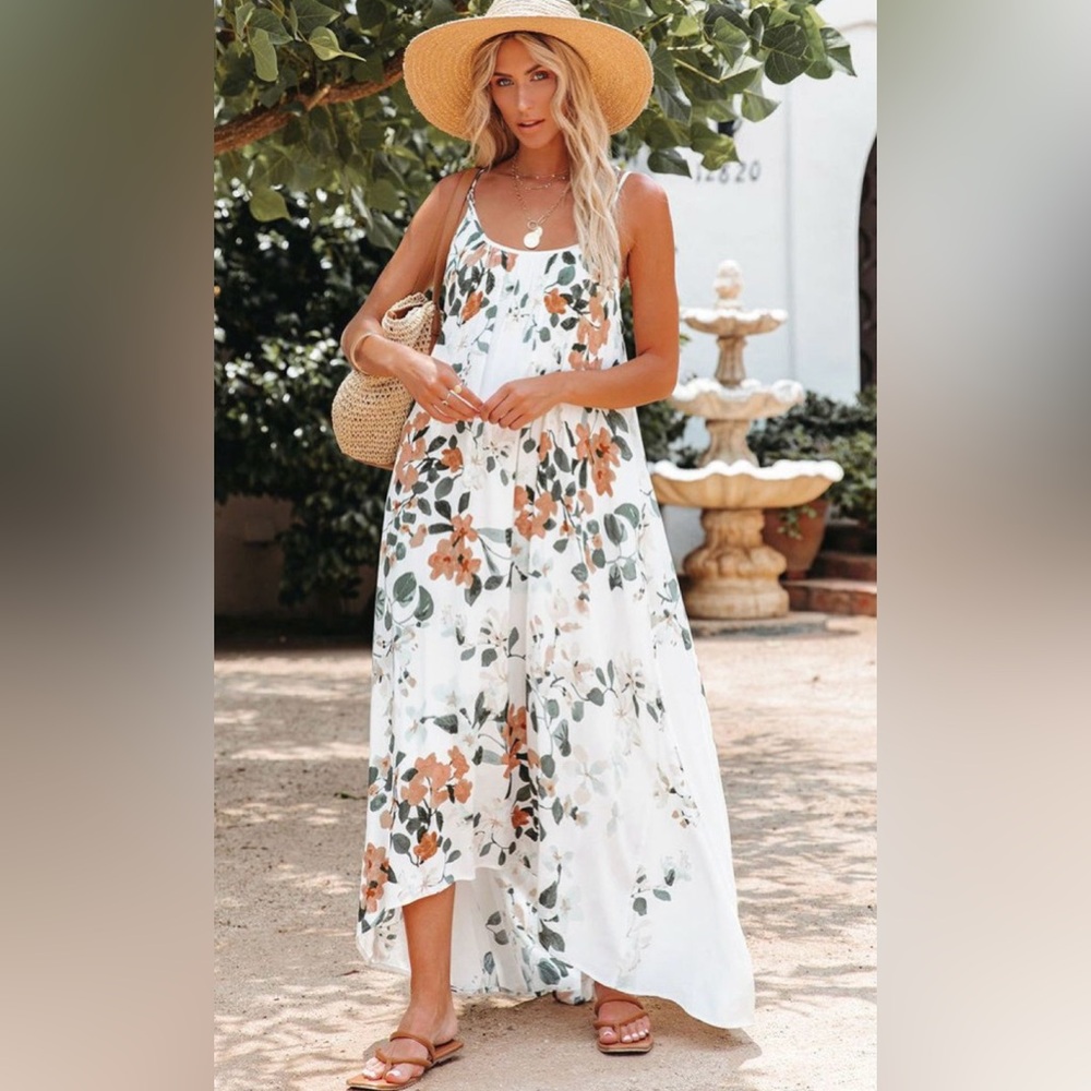 Vici white floral print dress.